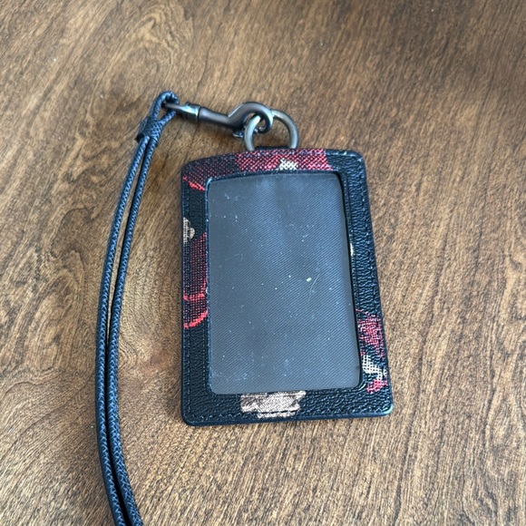 Coach Black ID Holder with Floral Design - Picture 4 of 4